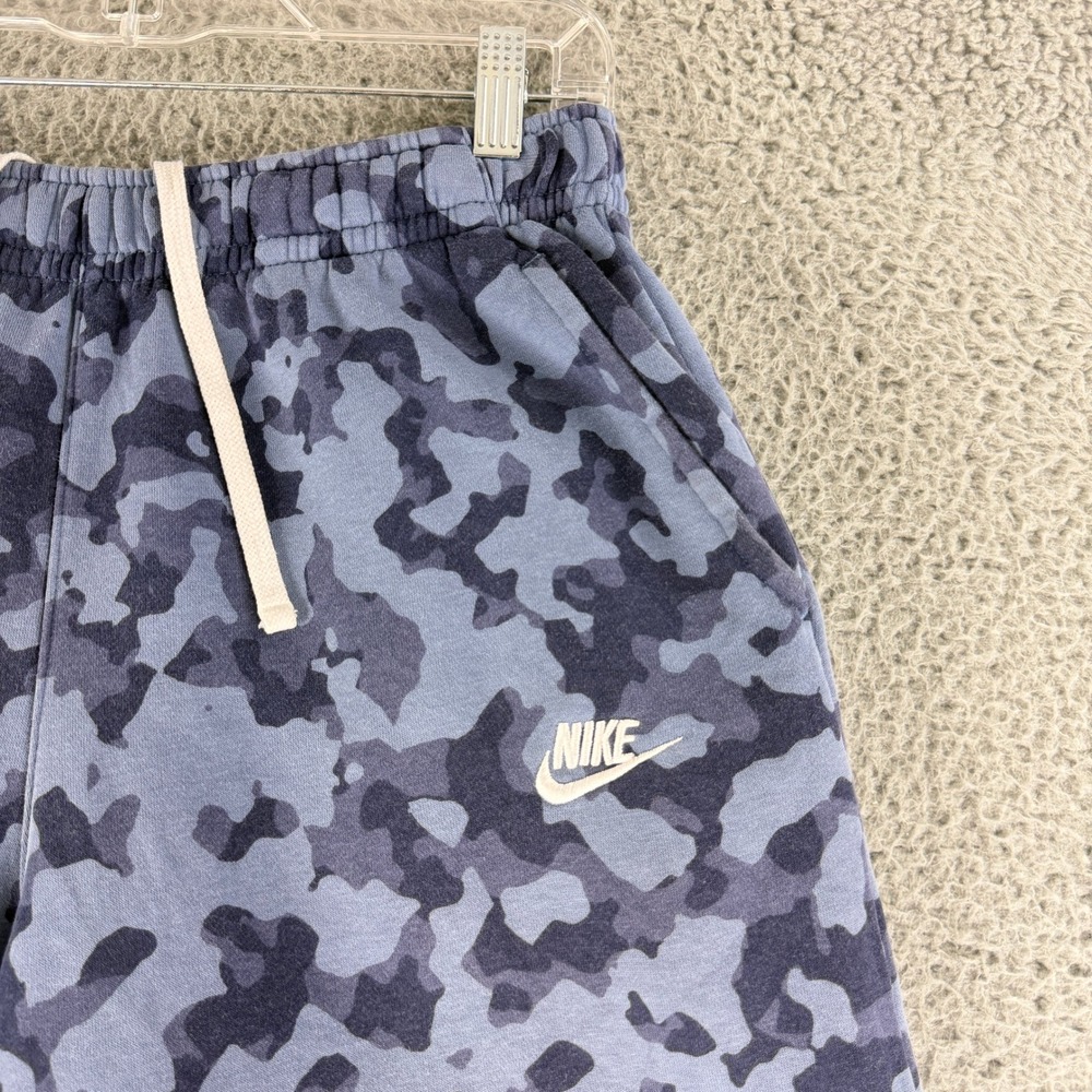 Nike Sportswear Club Fleece Shorts Mens Small Blue Camo DA0057-453 Drawstring - Picture 2 of 13